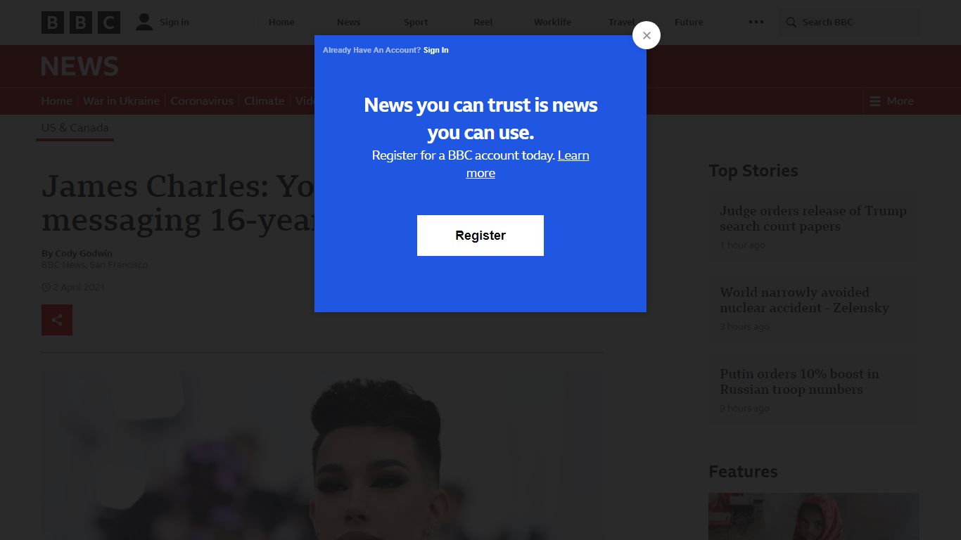 James Charles: YouTube star admits messaging 16-year-old boys